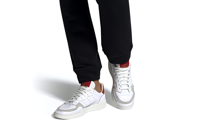  ADIDAS SUPERCOURT WHITE SCARLET [EF9181]