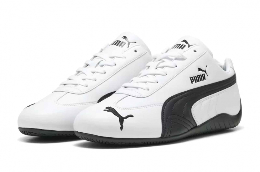 PUMA SPEEDCAT LEATHER WHITE BLACK [401603-02]