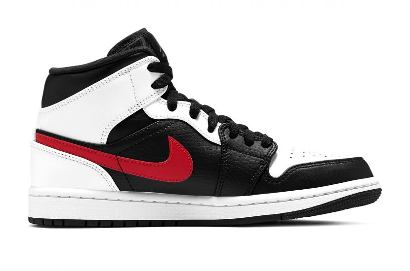 AIR JORDAN 1 MID BLACK CHILE RED WHITE [554724-075]