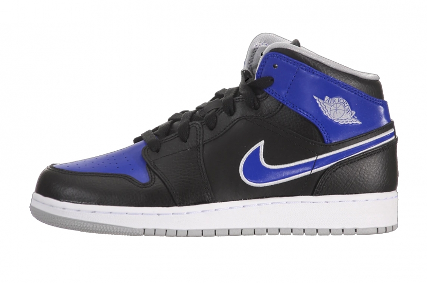 AIR JORDAN 1 MID GS BLACK ROYAL [554725-007]