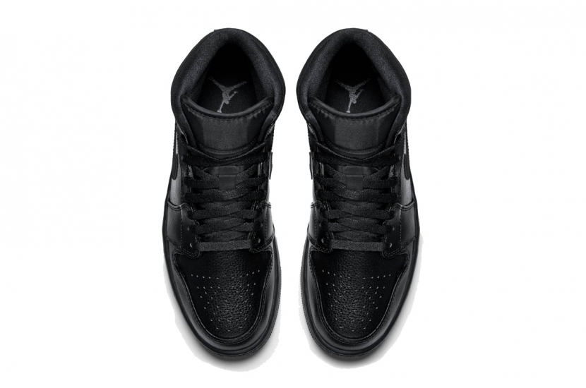 AIR JORDAN 1 MID GS TRIPLE BLACK 2015 [554725-030]