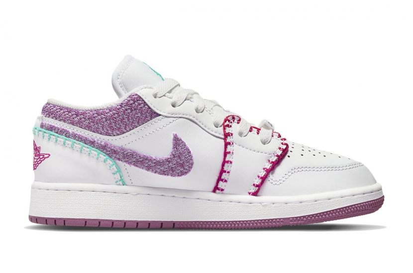 AIR JORDAN 1 LOW WHITE LIGHT BORDEUAX (GS) [DM9037-100]