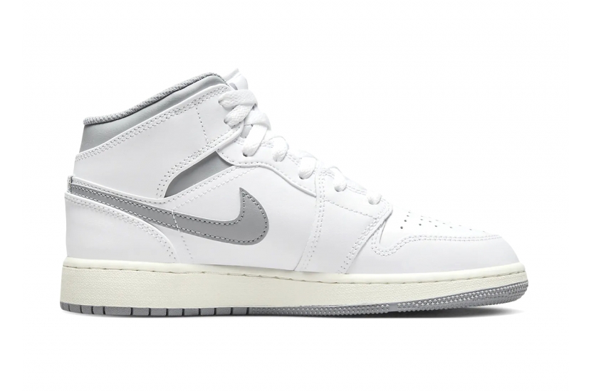 AIR JORDAN 1 MID NEUTRAL GREY GS [554725-135]