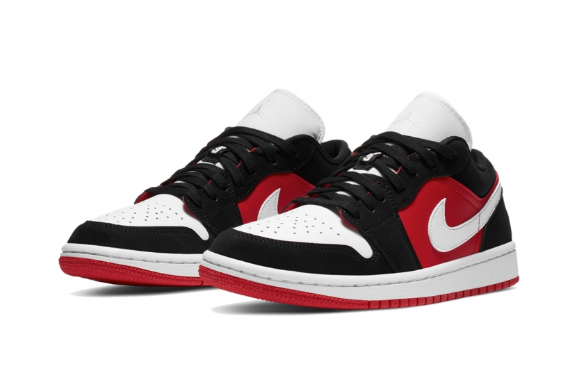 AIR JORDAN 1 LOW BLACK WHITE GYM RED [DC0774-016]