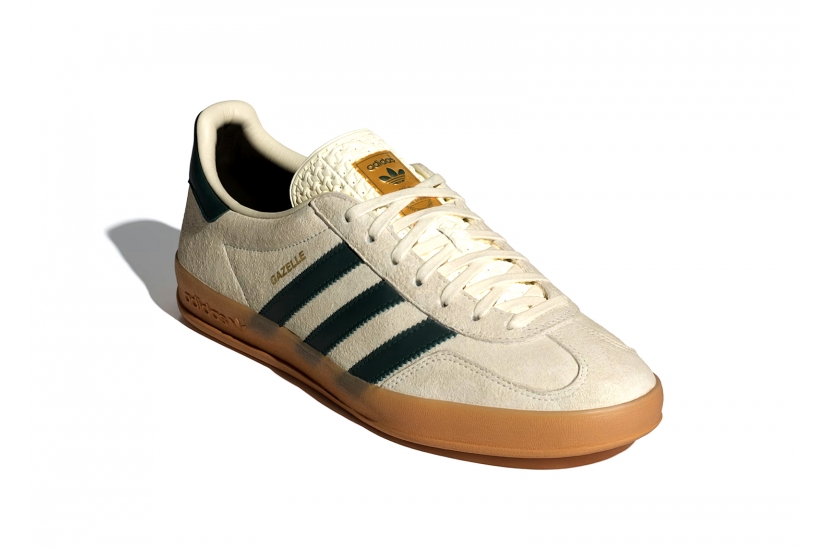 GAZELLE INDOOR CREAM WHITE COLLEGIATE GREEN GUM [IH7502]