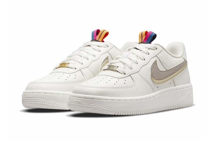 AIR FORCE 1 LV8 DOUBLE SWOOSH SILVER GOLD [DH9595-001]