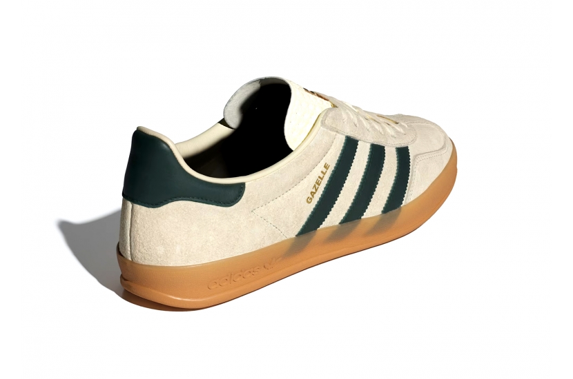 GAZELLE INDOOR CREAM WHITE COLLEGIATE GREEN GUM [IH7502]