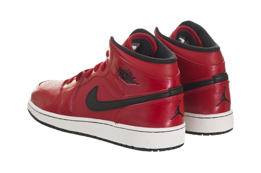 AIR JORDAN 1 MID GYM RED BLACK PATIENT [554725-602]