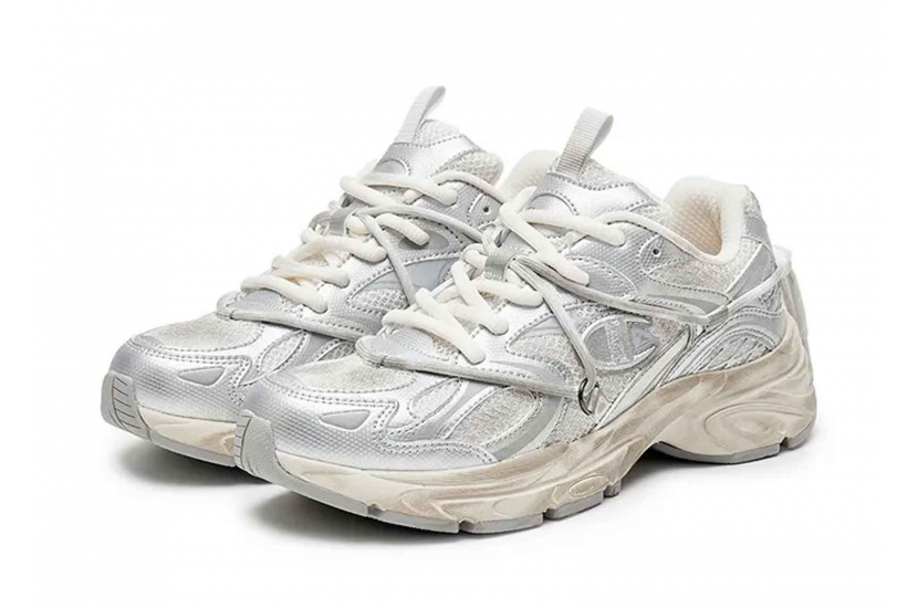 CHAMPION CHUNKY LOW-TOP SILVER/MILK WHITE [U5AFCRU15P8]