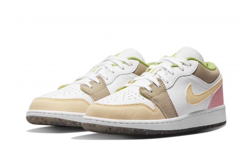 AIR JORDAN 1 LOW PASTEL GRIND VIVID GREEN GS [DJ0341-100]