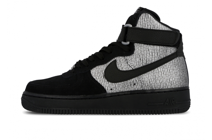 AIR FORCE 1 HIGH PREMIUM METALLIC BLACK SILVER [654440-003]