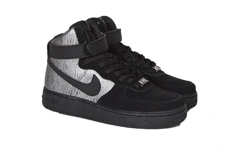 AIR FORCE 1 HIGH PREMIUM METALLIC BLACK SILVER [654440-003]