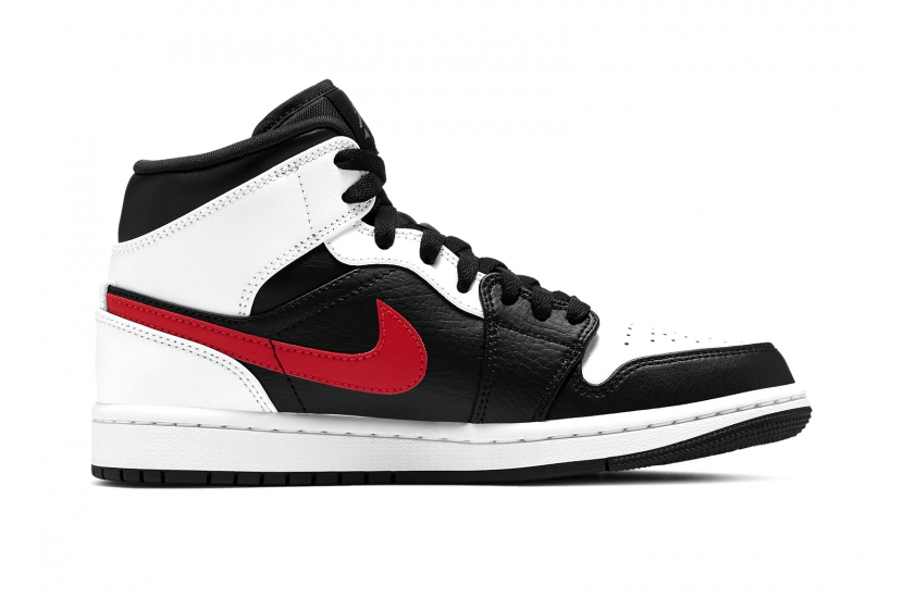 AIR JORDAN 1 MID BLACK CHILE RED WHITE [554724-075]
