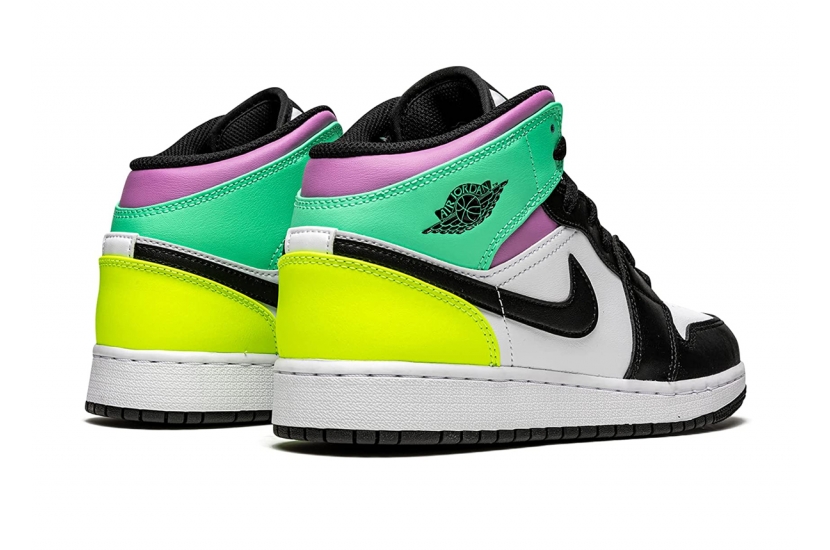 AIR JORDAN 1 MID GS PASTEL BLACK TOE [554725-175]