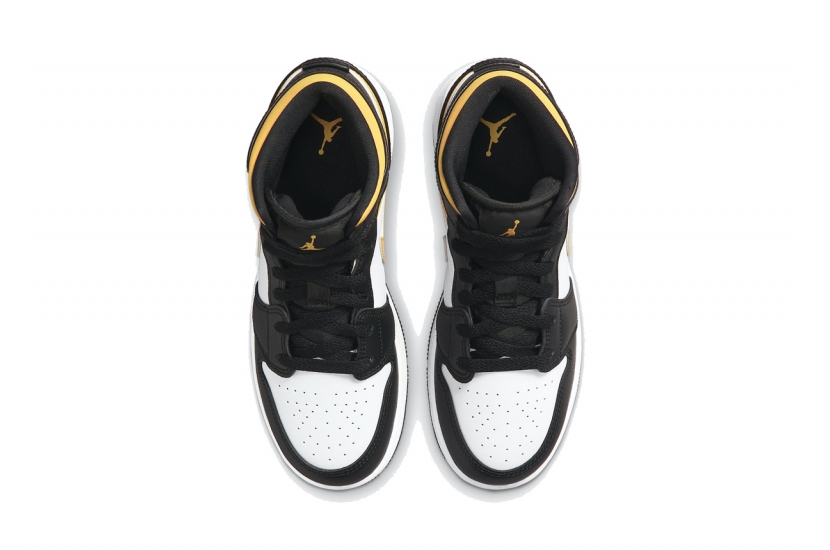 AIR JORDAN 1 MID GS WHITE POLLEN BLACK [554725-177]