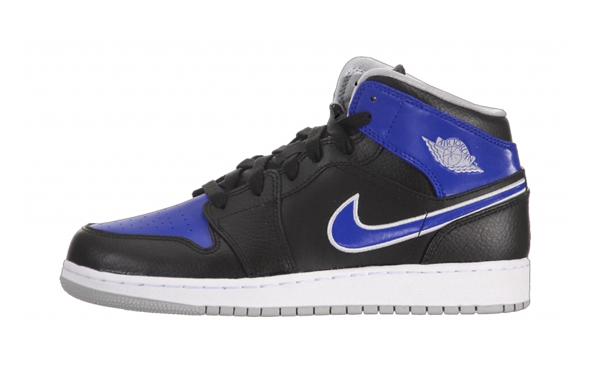 AIR JORDAN 1 MID GS BLACK ROYAL [554725-007]